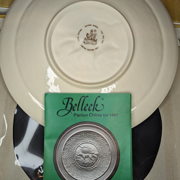 Belleek Irish 1983 Christmas Plate.  The Red Fox.  Limited Edition.  Vintage - Picture 7 of 9